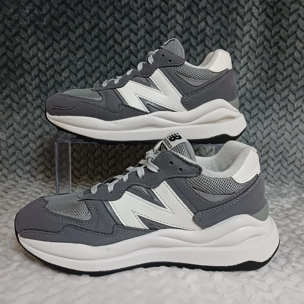 New Balance 57/40 Grey White GS Kids Athletic Running Sneakers Shoes Size 4